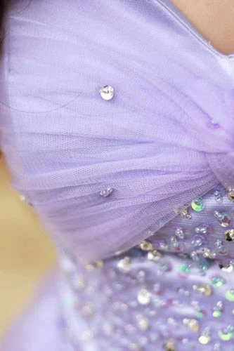 A-line Sweetheart Knee Length Tulle Rhinestone Prom Dress - Image 7
