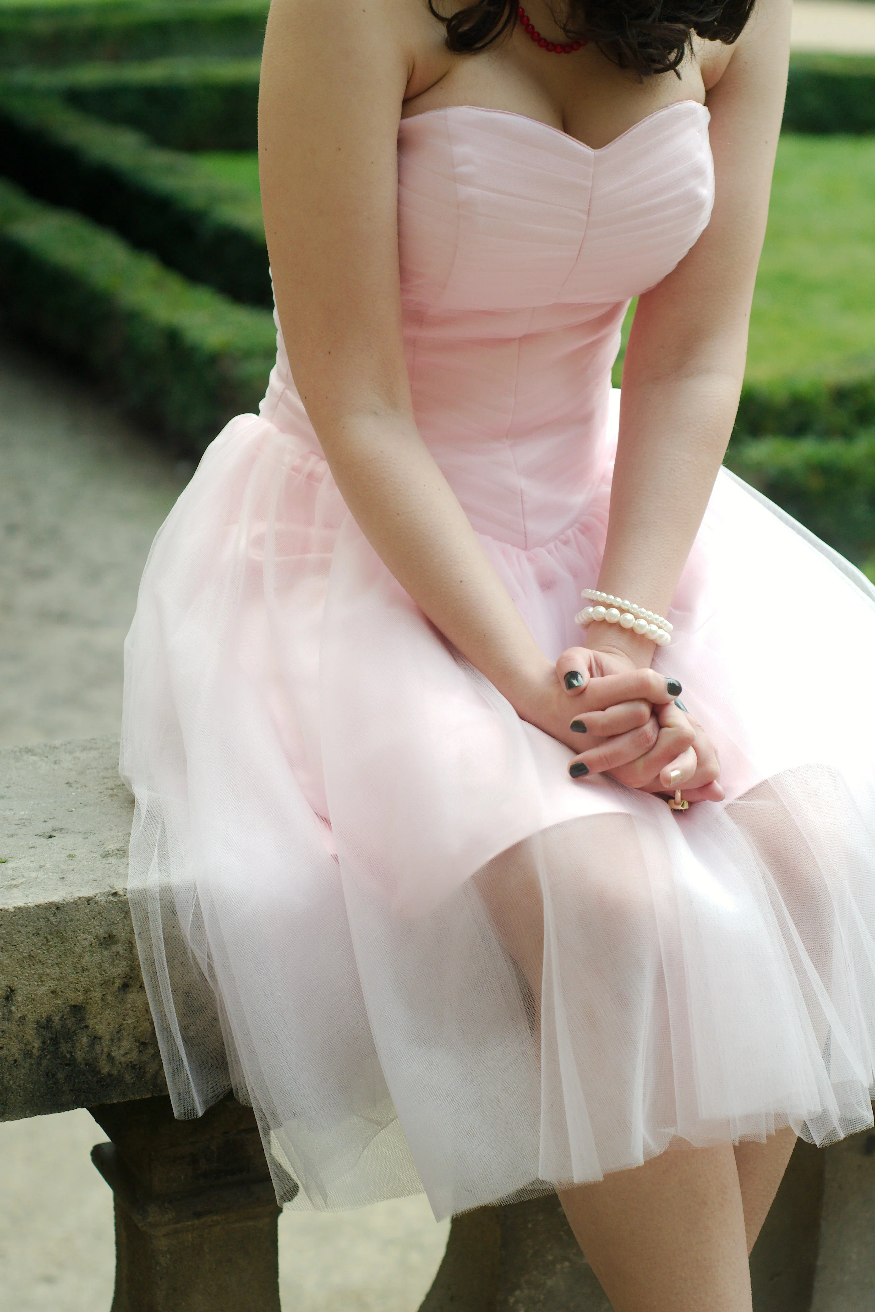 A-line Sweetheart Knee Length Tulle Sleeveless Prom Dress - Image 5