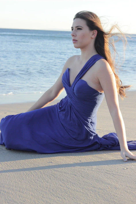 A-line Sweetheart One-shoulder Floor Length Tulle Evening Dress - Image 6