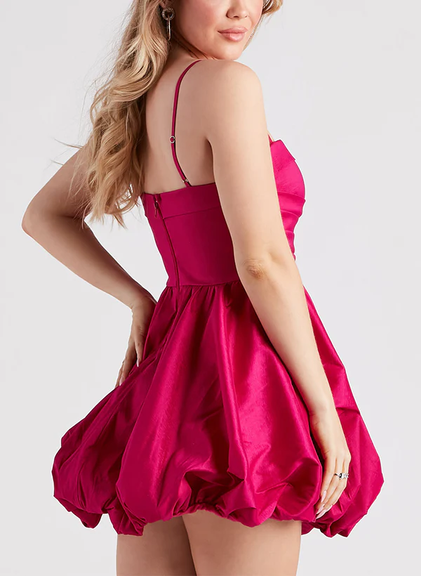 A-Line Sweetheart Sleeveless Short/Mini Satin Homecoming Dresses - Image 2