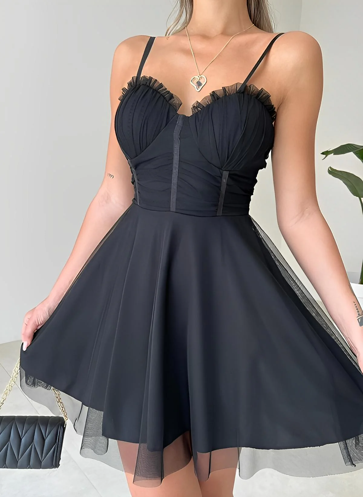 A-Line Sweetheart Sleeveless Short/Mini Tulle Homecoming Dresses - Image 2