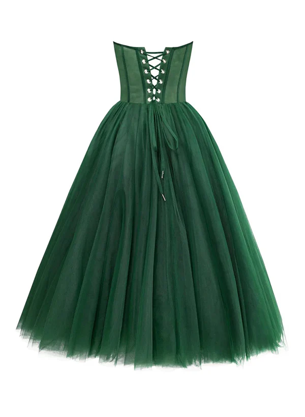 A-Line Sweetheart Sleeveless Tea-Length Tulle Homecoming Dresses - Image 2