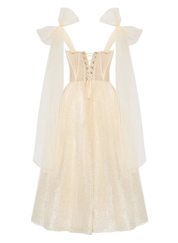 A-Line Sweetheart Tulle Homecoming Dresses With Bow(s)/Rhinestone - Image 3