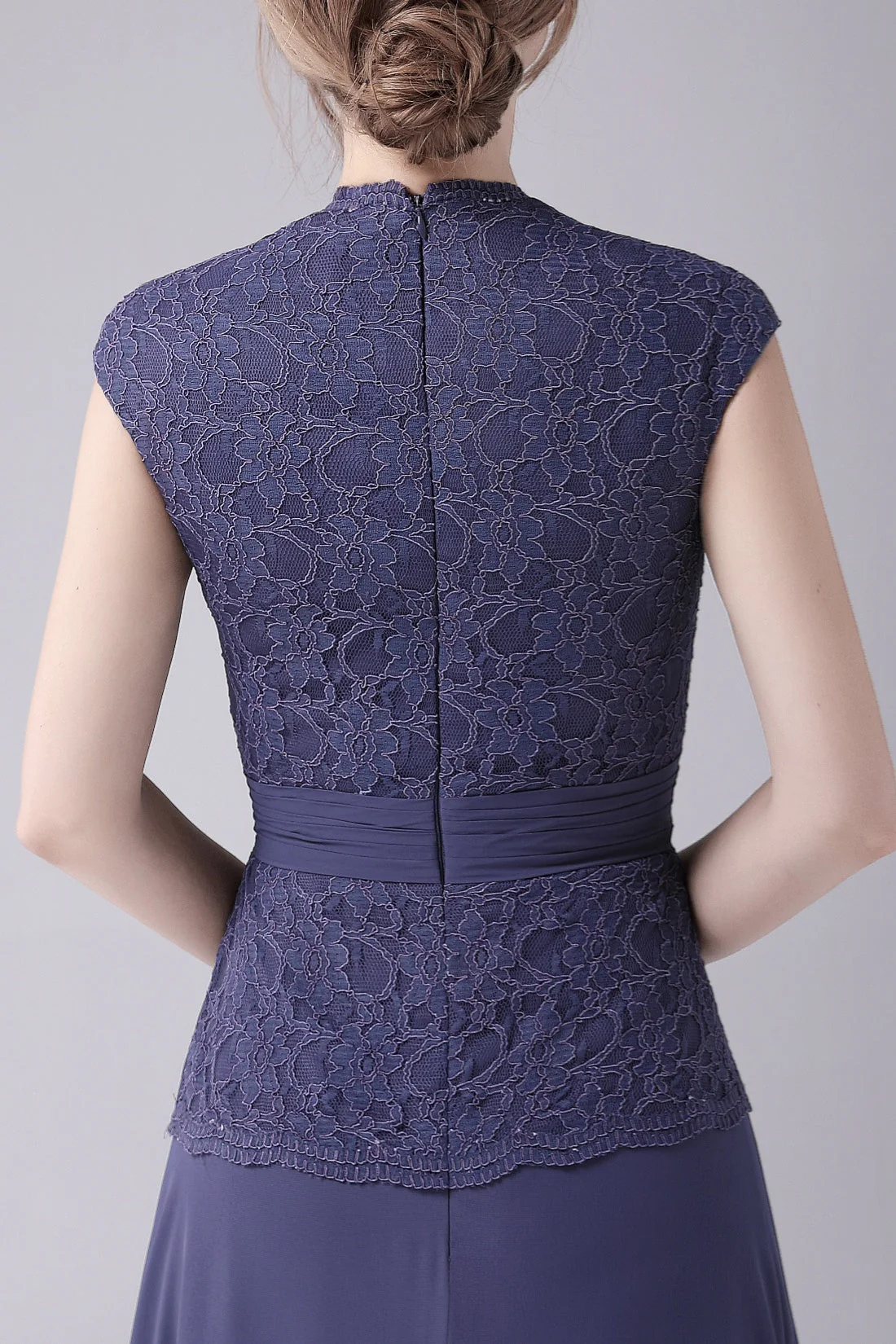 A-Line V-neck Floor Length Sleeveless Vintage mother's dress - Image 2
