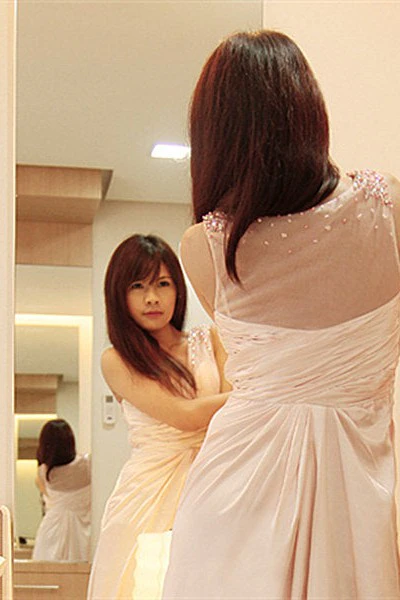 A-line Wide Strap V-neck Floor Length Chiffon Beaded Prom Dress - Image 5