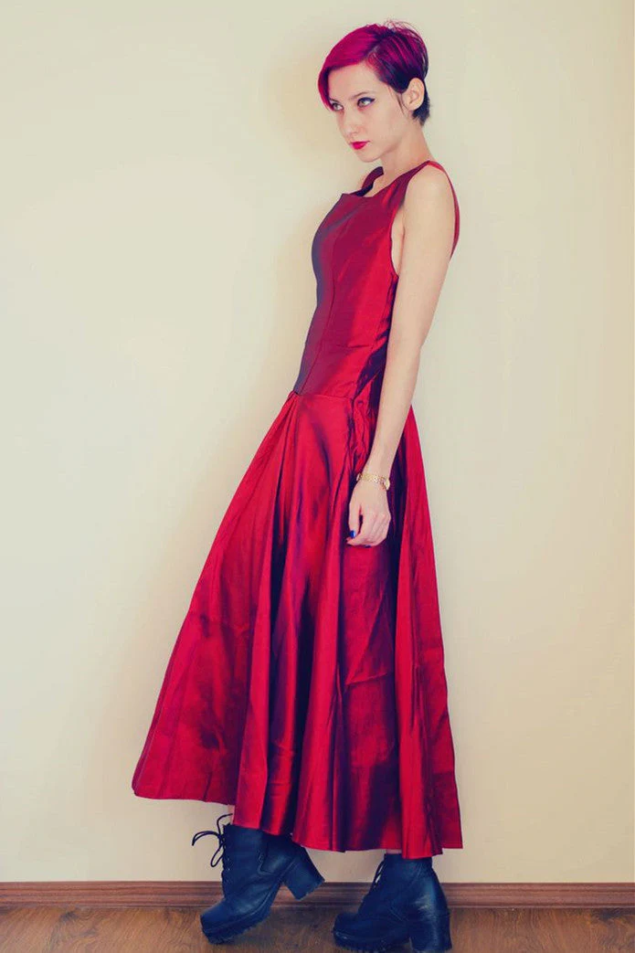 A-line Wide Straps Ankle Length Backless Charmeuse Evening Dress - Image 3