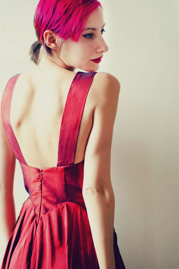 A-line Wide Straps Ankle Length Backless Charmeuse Evening Dress - Image 4