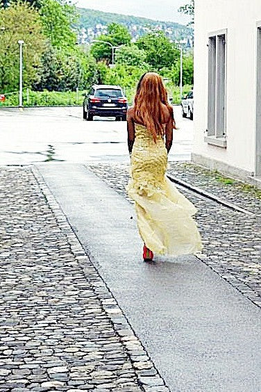 A-line Wide Straps Floor Length Tulle Paillette Prom Dress - Image 7