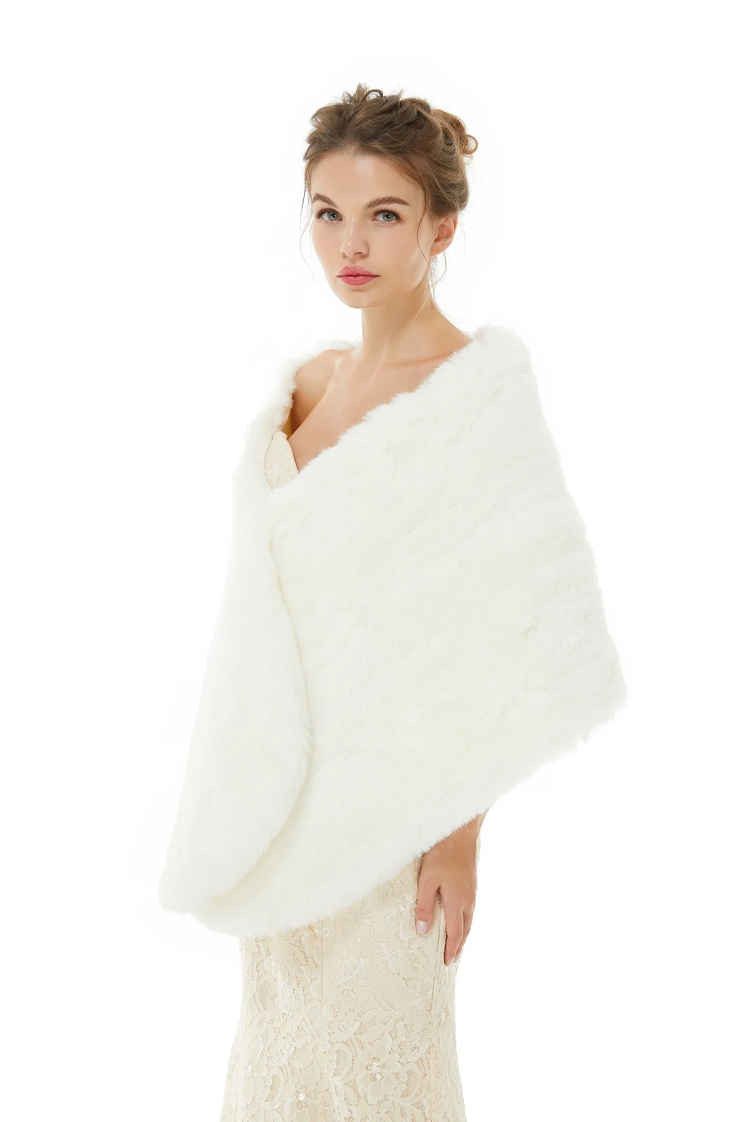 Adah - Winter Faux Fur Wedding Wrap - Image 3