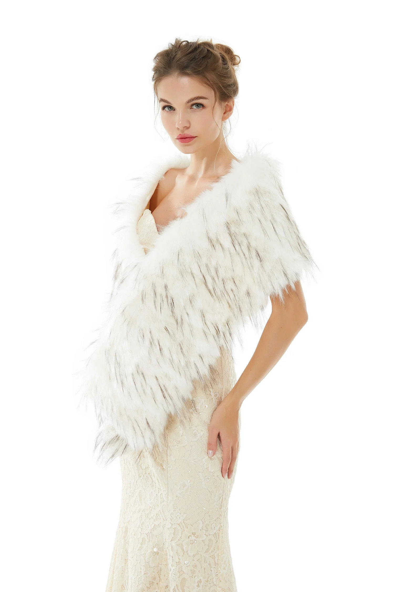 Adia - Winter Faux Fur Wedding Wrap - Image 2