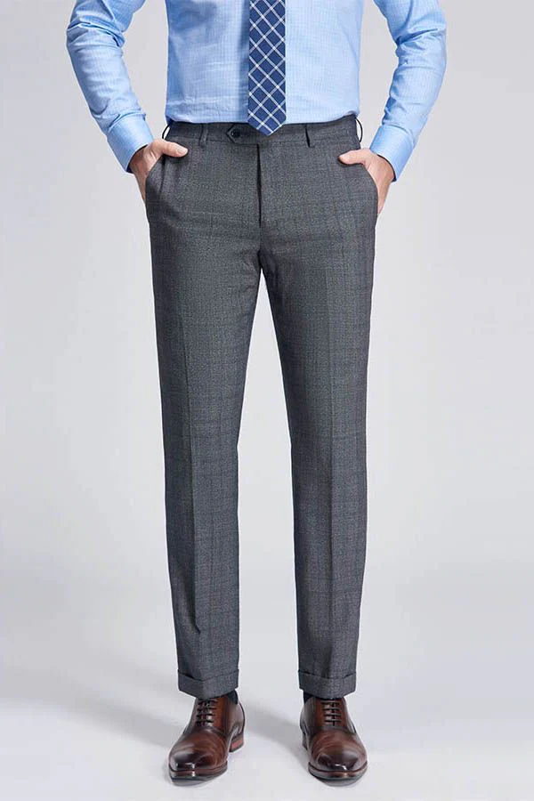 Advanced Grey Plaid Mens Suits for Business Peak Lapel Bespoke Suits for Men Sale - Image 5