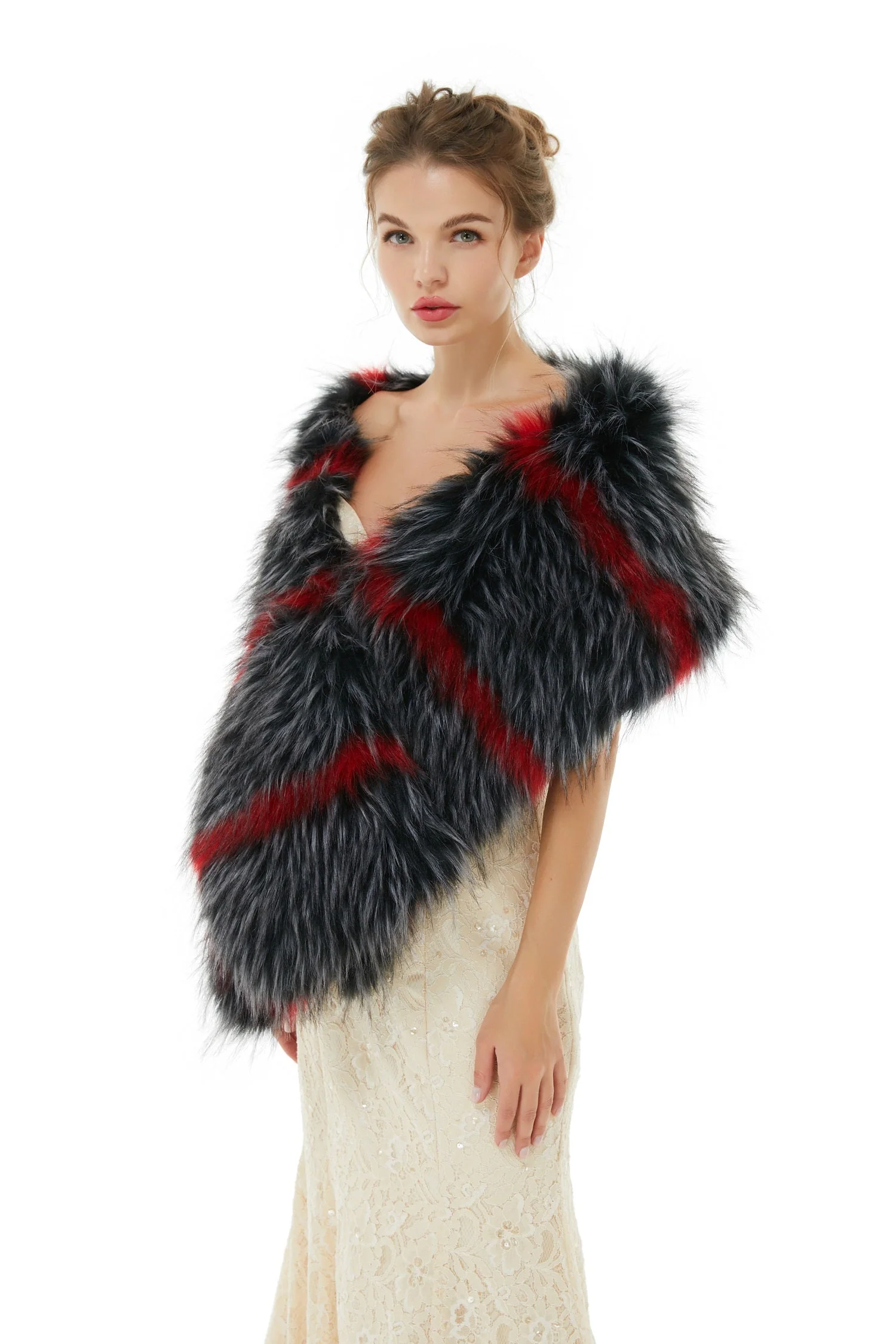 Alexandra- Winter Faux Fur Wedding Wrap - Image 2