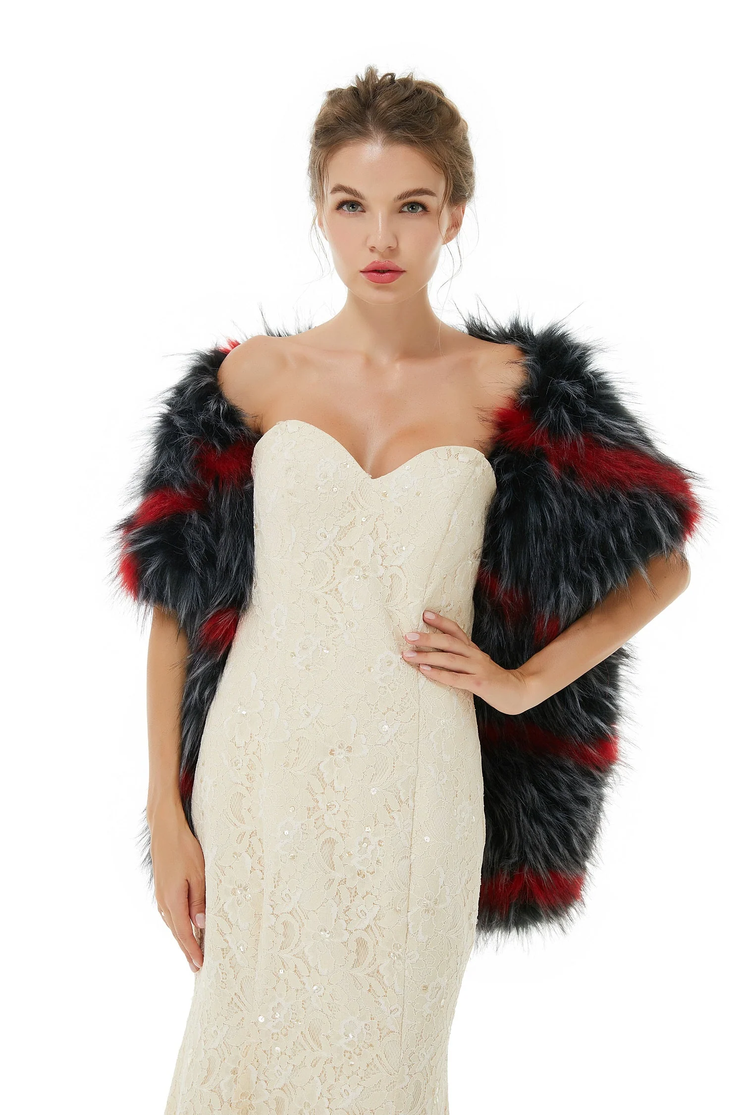Alexandra- Winter Faux Fur Wedding Wrap - Image 4
