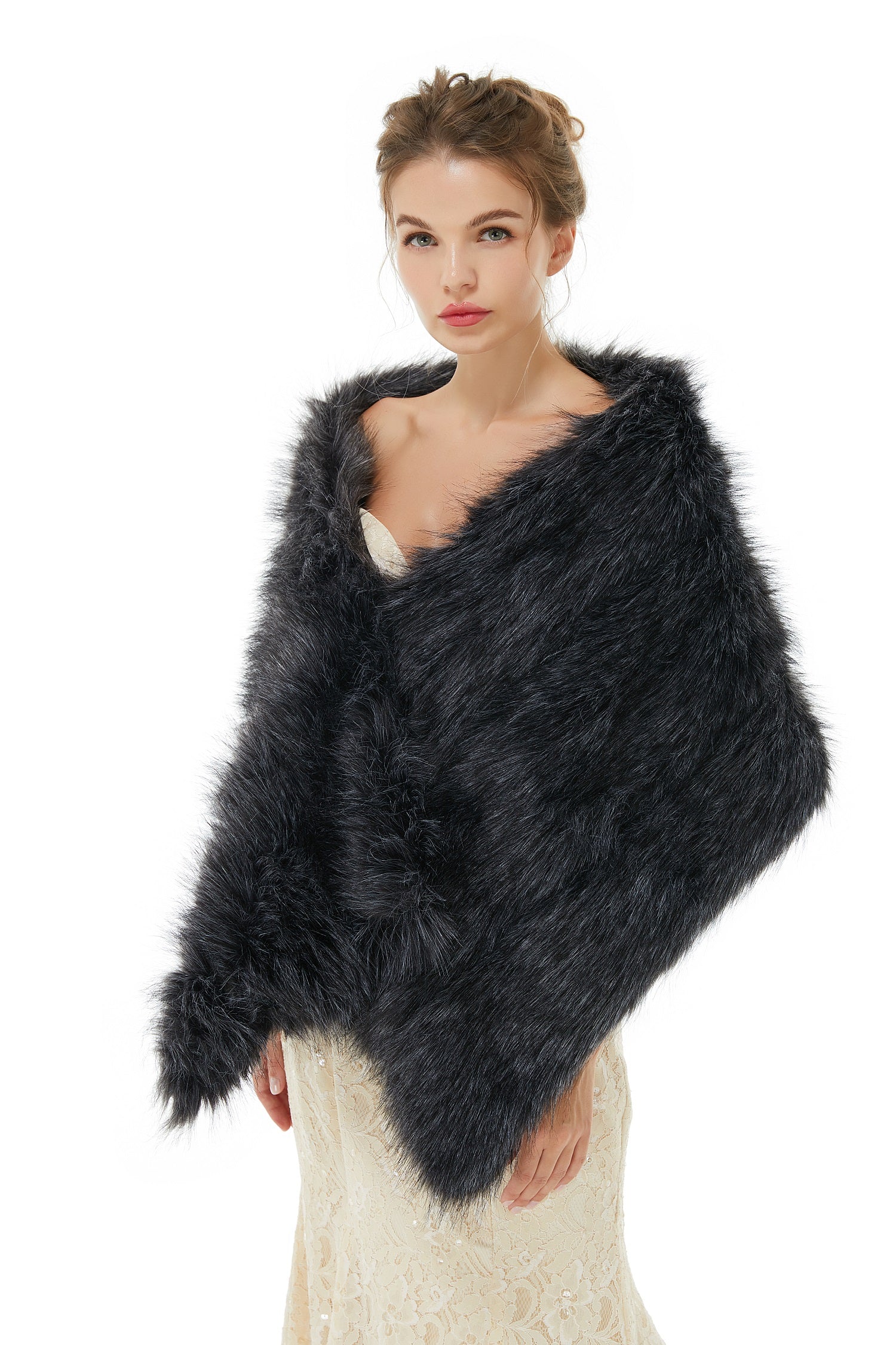 Alice- Winter Faux Fur Wedding Wrap - Image 2