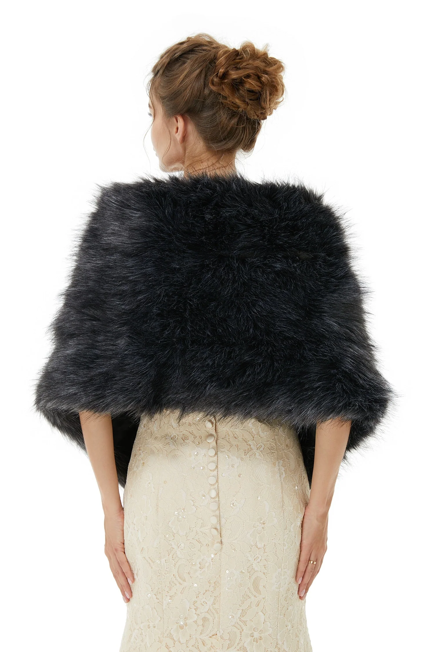 Alice- Winter Faux Fur Wedding Wrap - Image 3