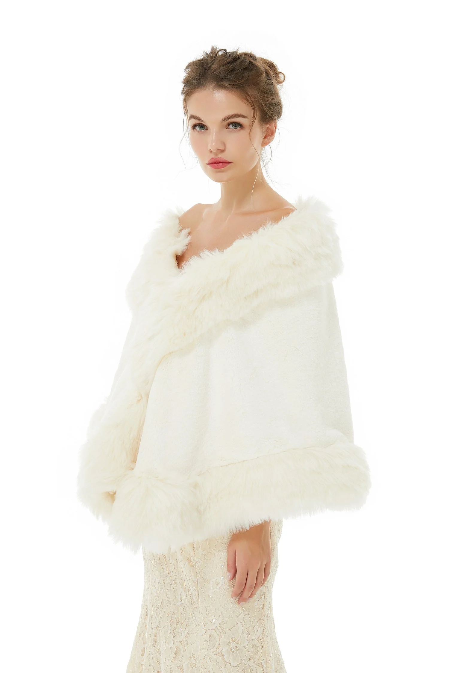 Alis- Winter Faux Fur Wedding Wrap - Image 2
