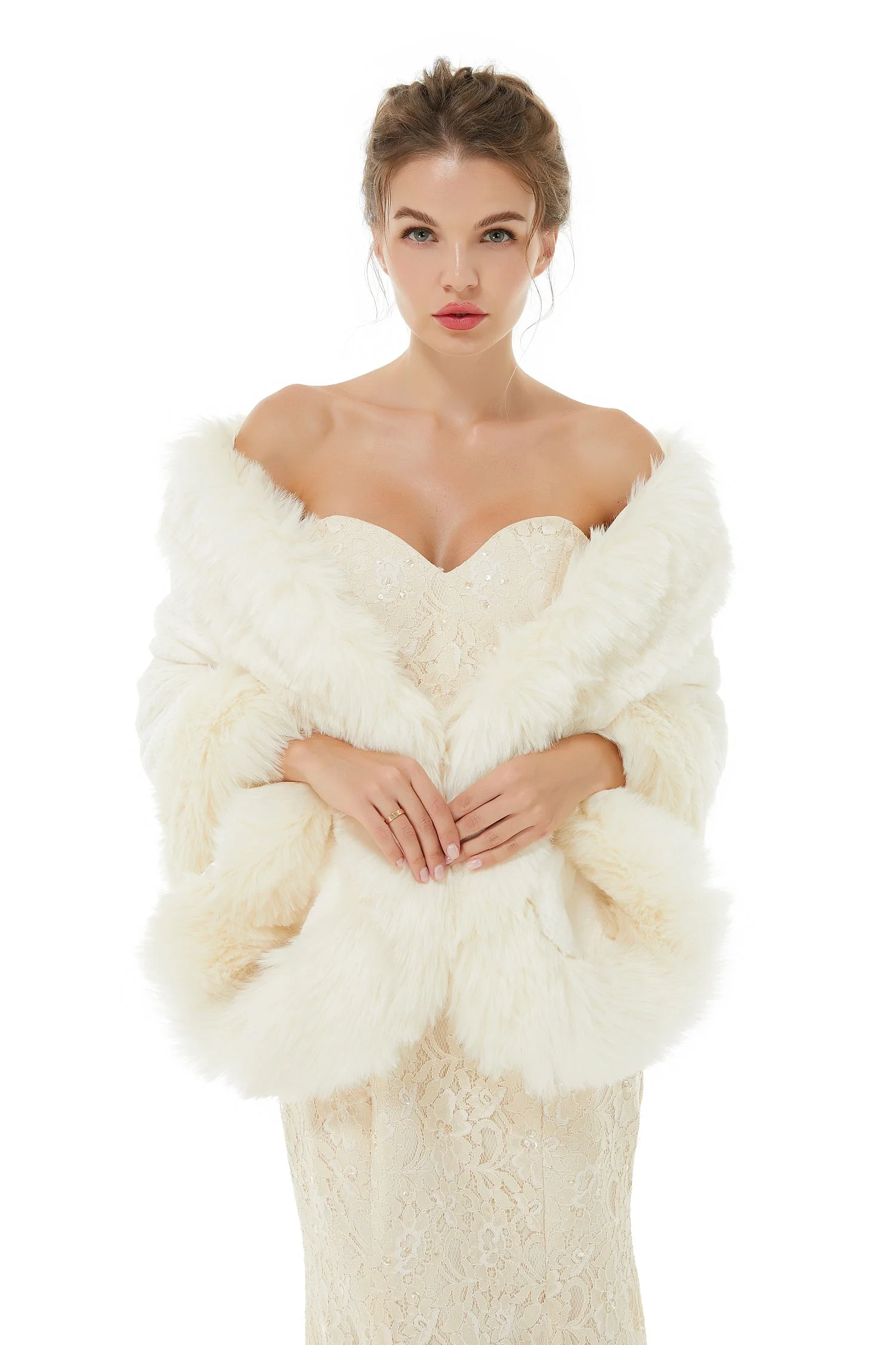 Alis- Winter Faux Fur Wedding Wrap - Image 4