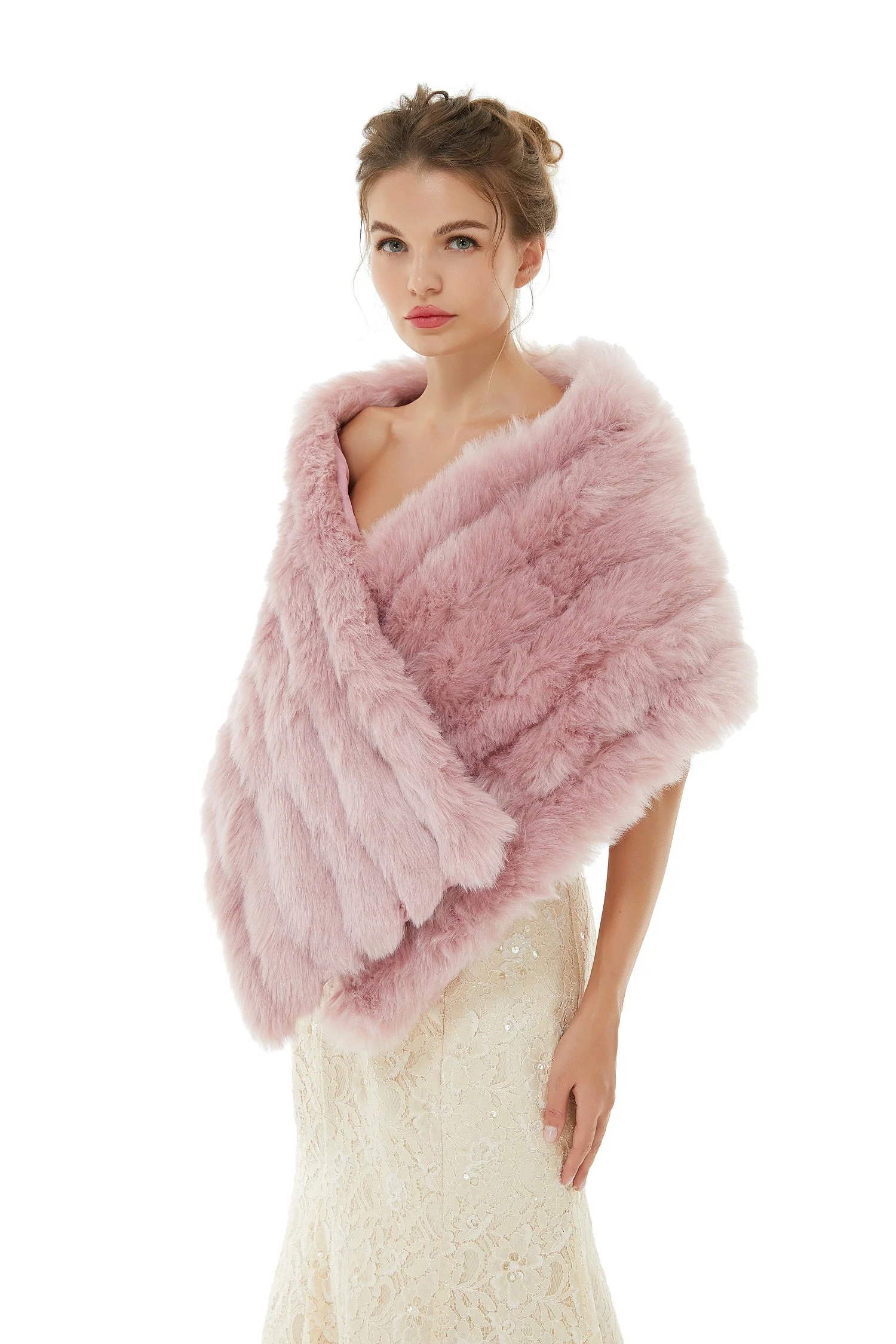 Alyssa- Winter Faux Fur Wedding Wrap - Image 4