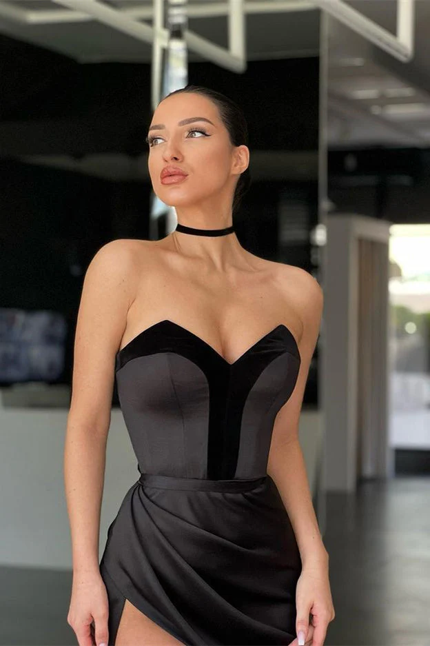 Amazing Black Sweetheart Prom Dress Mermaid Long With Slit - Image 2