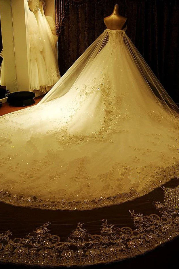 Amazing Bridal Dresses Sweetheart Appliques Crystal Beading Classic A Line Bridal Gowns - Image 5