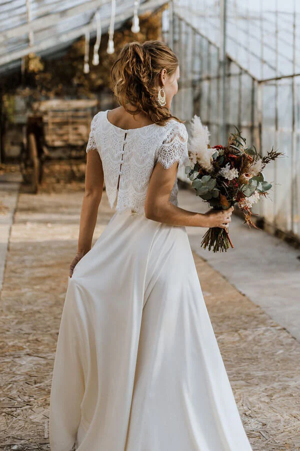 Amazing Boho Lace Mermaid Zipper Wedding Dress - Image 2