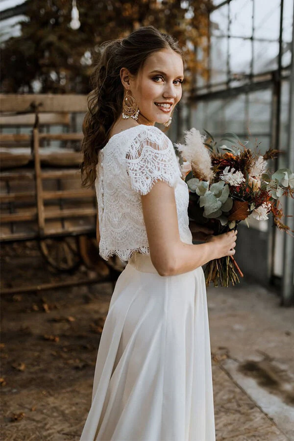 Amazing Boho Lace Mermaid Zipper Wedding Dress - Image 3