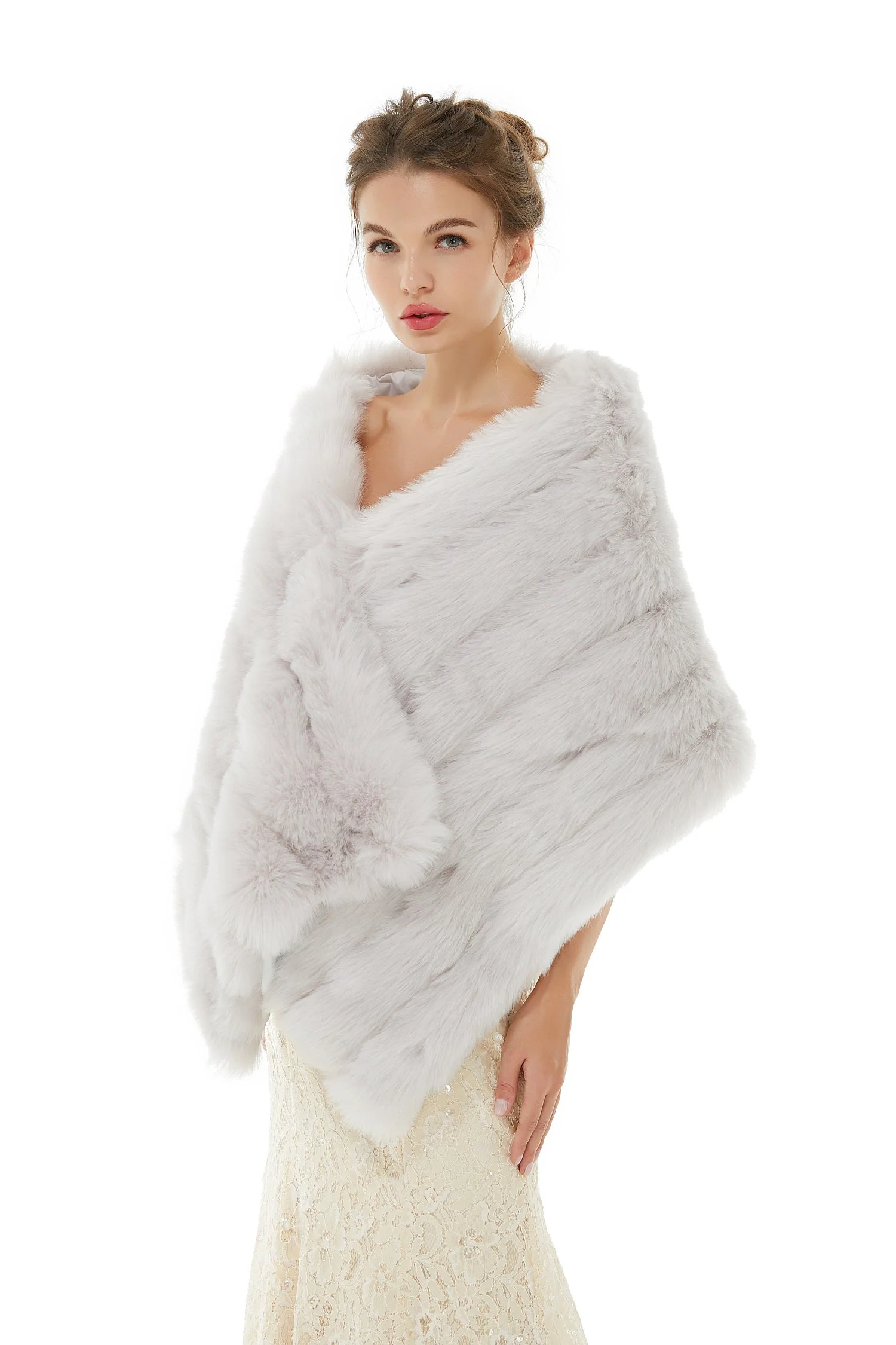Amelia - Winter Faux Fur Wedding Wrap - Image 3
