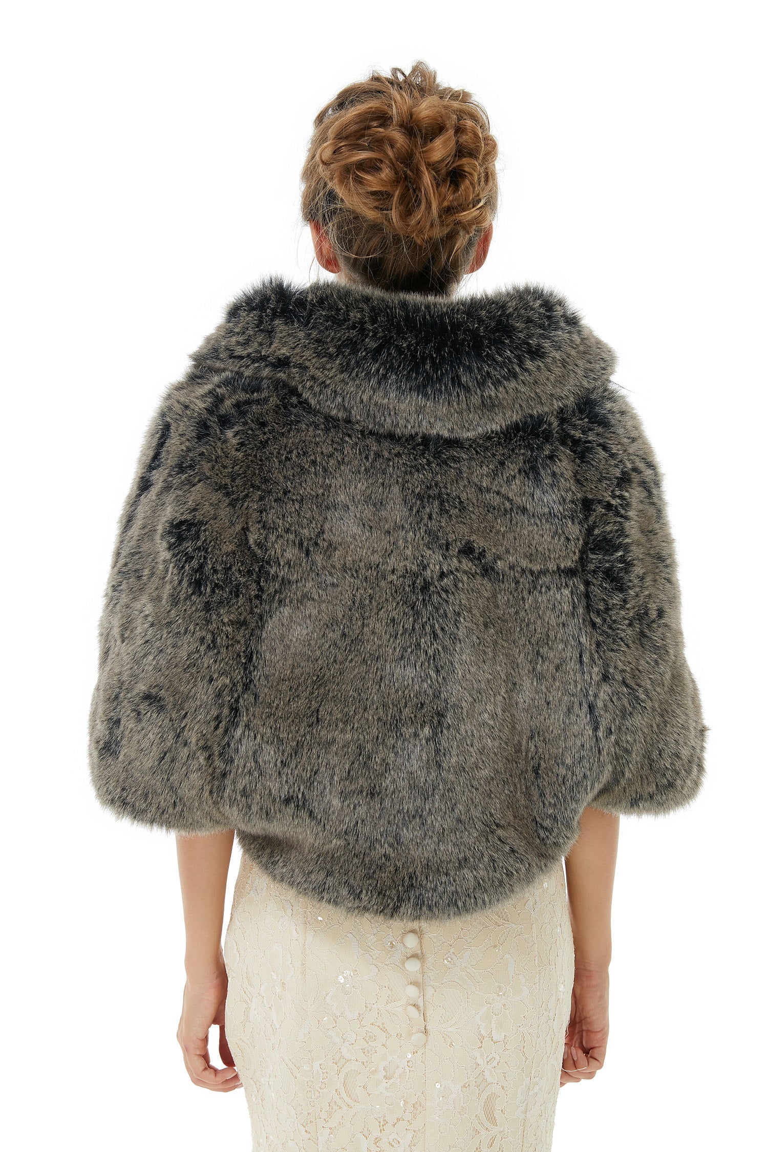 Amey - Winter Faux Fur Wedding Wrap - Image 2