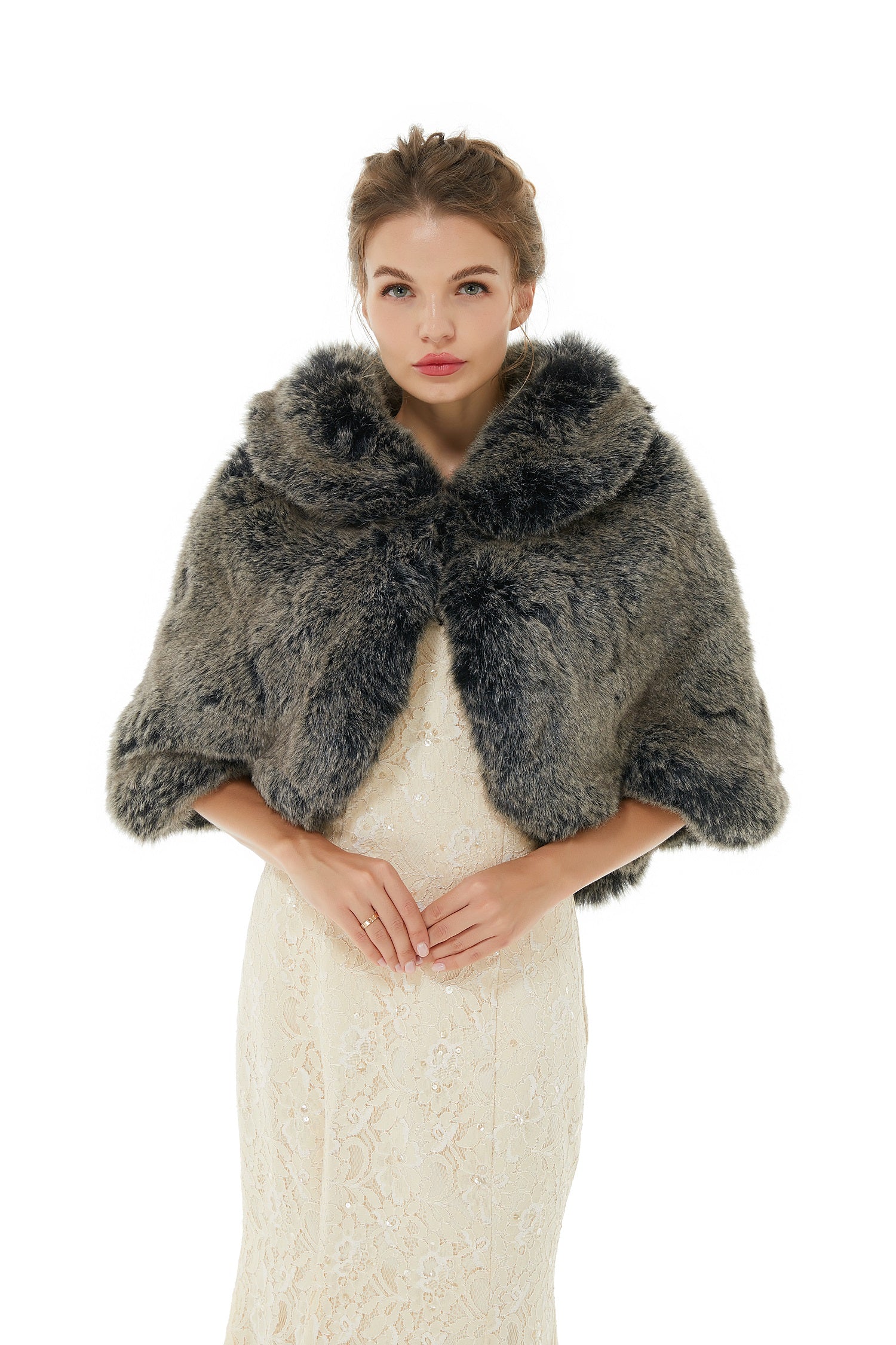 Amey - Winter Faux Fur Wedding Wrap - Image 3