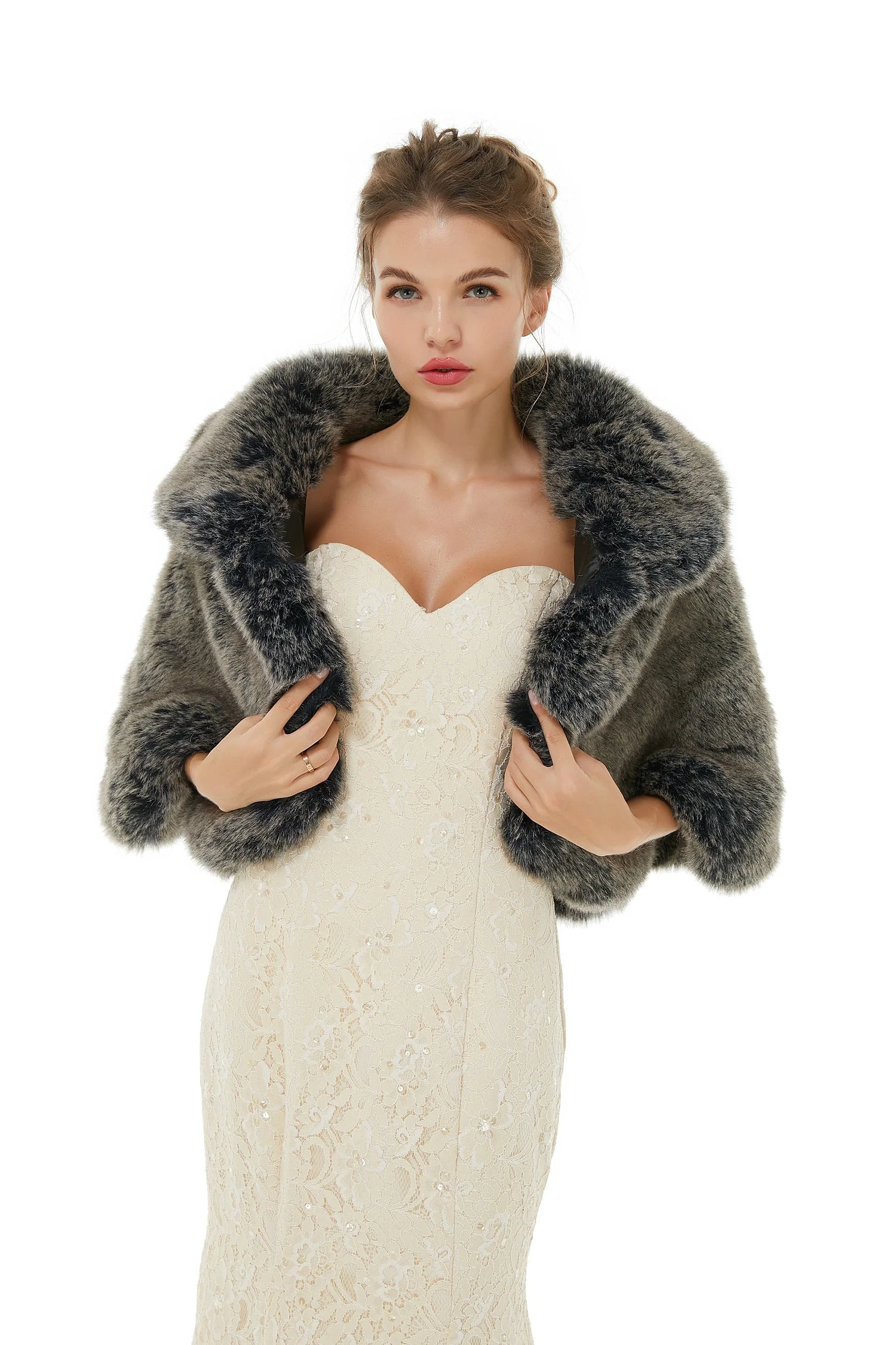 Amey - Winter Faux Fur Wedding Wrap - Image 4