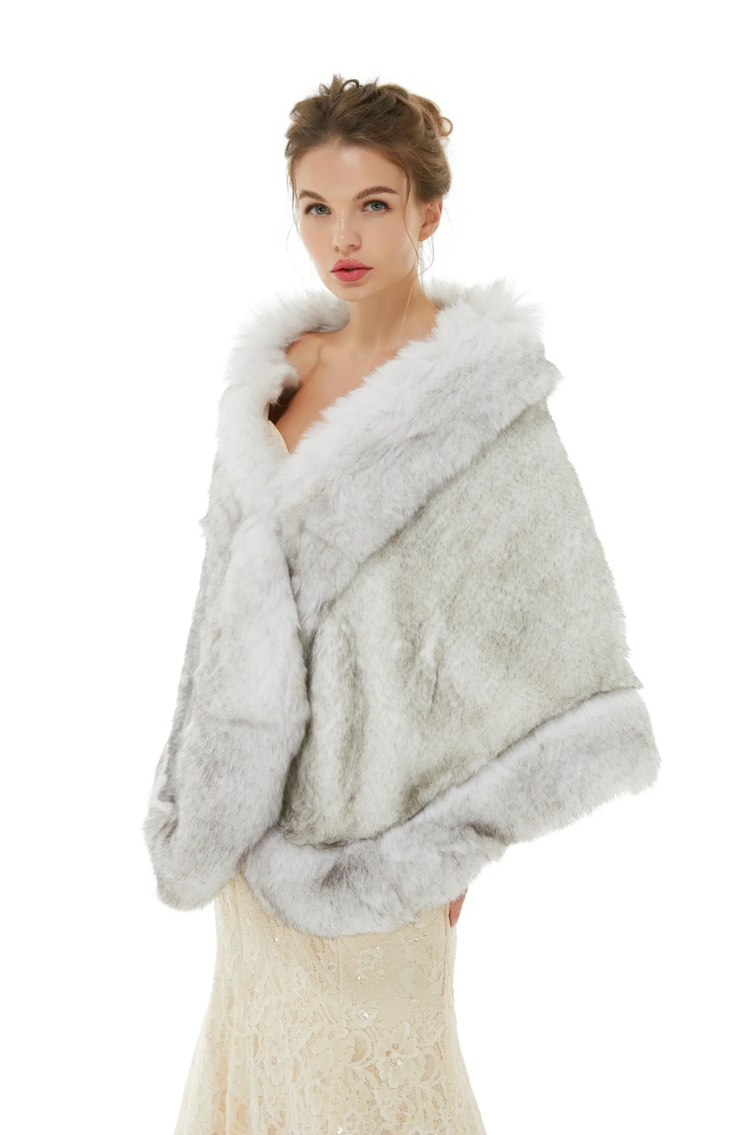 Angelina - Winter Faux Fur Wedding Wrap - Image 2