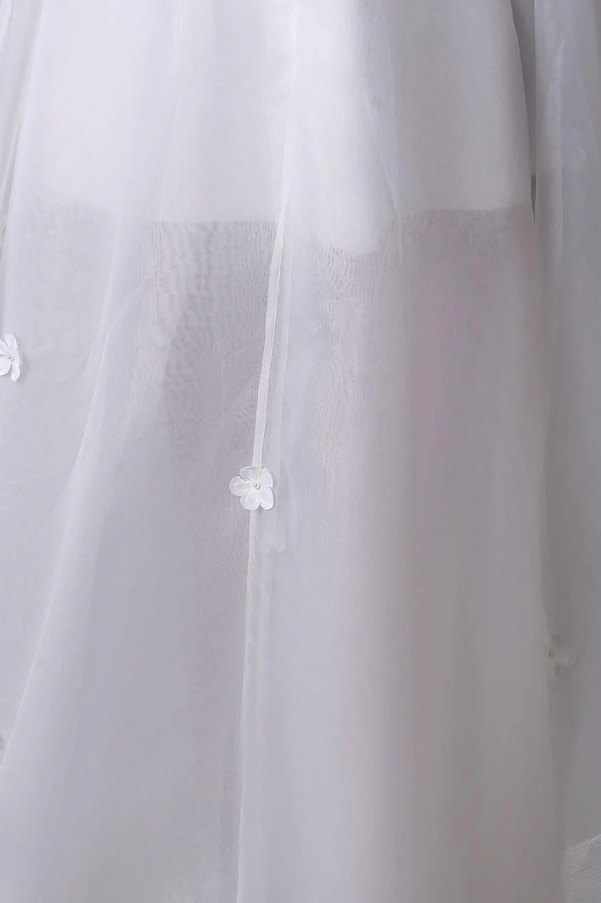 Asymmetrical Organza Wedding Dress High Low A-Line With Lace Beading Flower Exclusive - Image 8