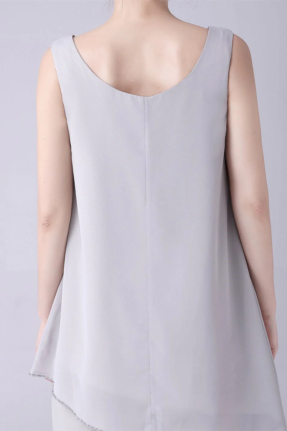 Asymmetrical sleeveless backless strap mother's suit - Image 2