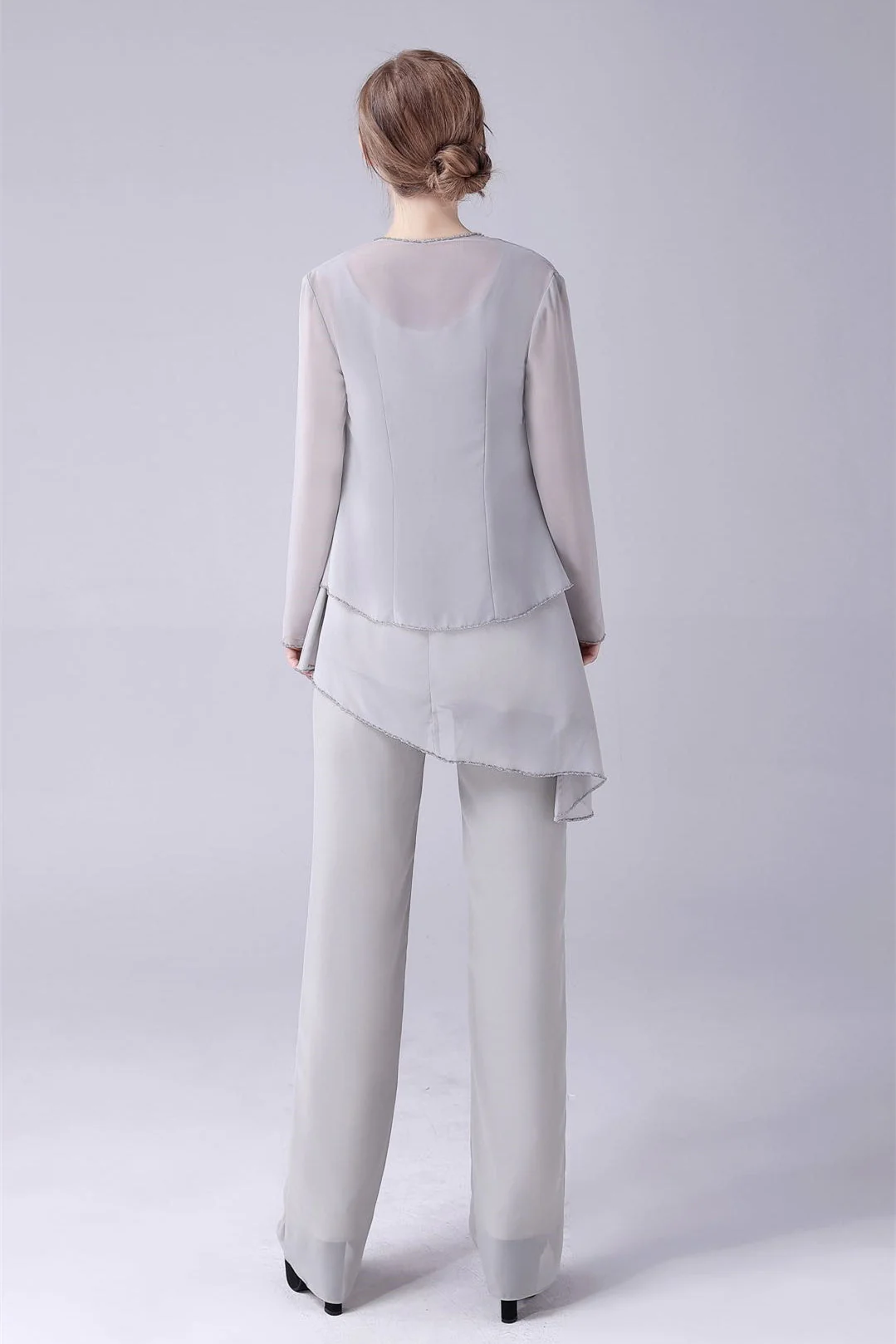 Asymmetrical sleeveless backless strap mother's suit - Image 5