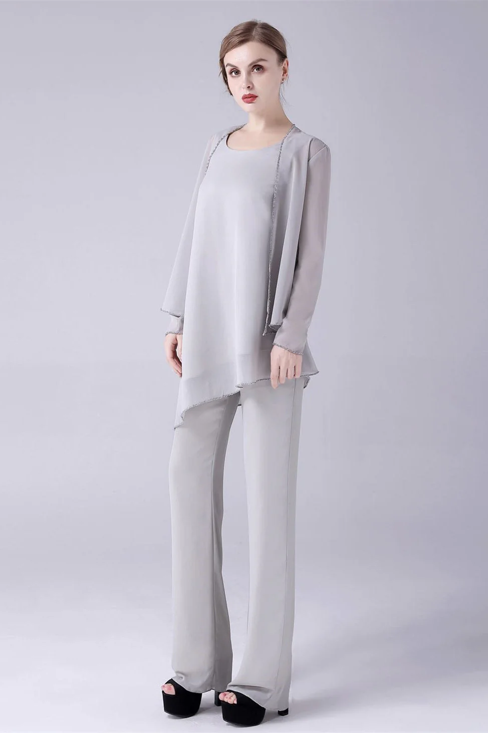 Asymmetrical sleeveless backless strap mother's suit - Image 7