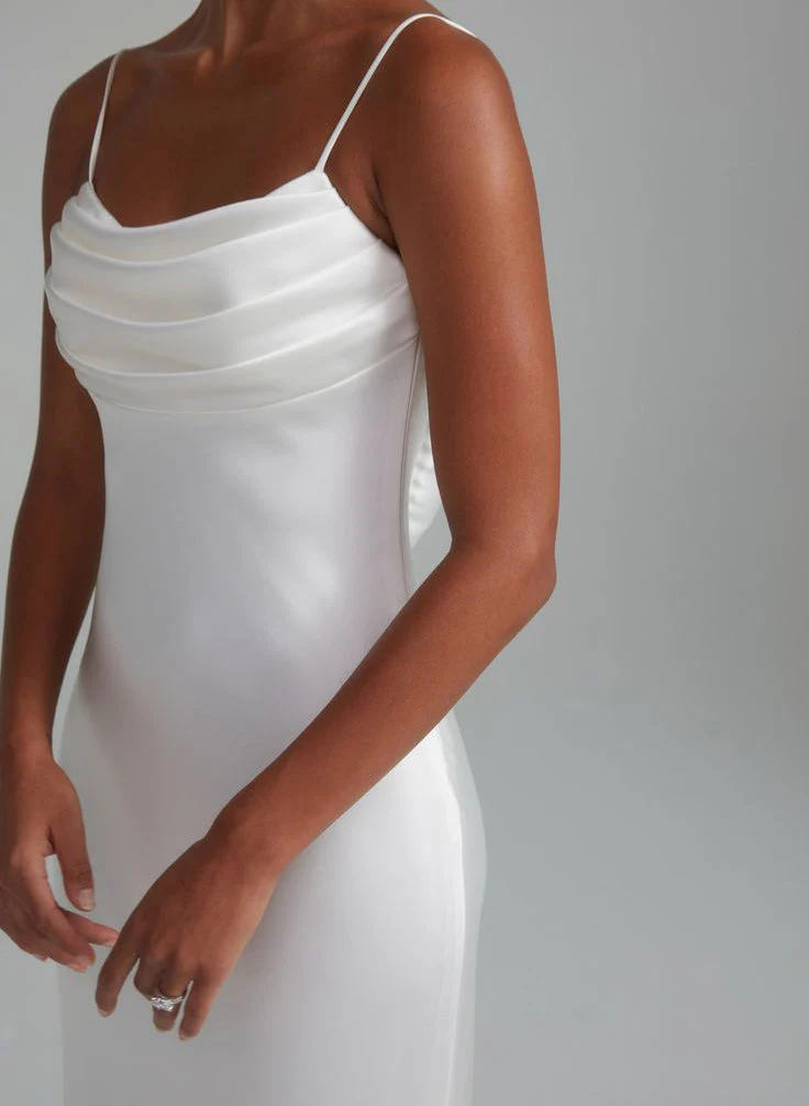 Backless Sheath Fitted Wedding Dresses Silk Like Satin - Image 6