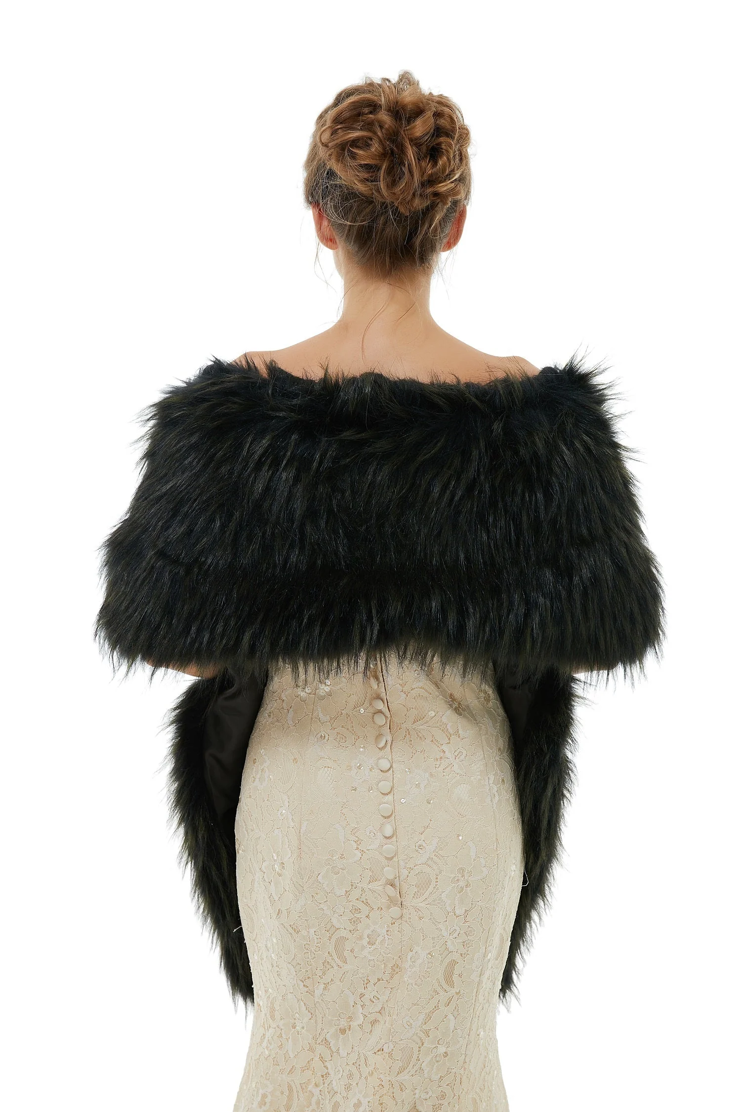 Badra - Winter Faux Fur Wedding Wrap - Image 3