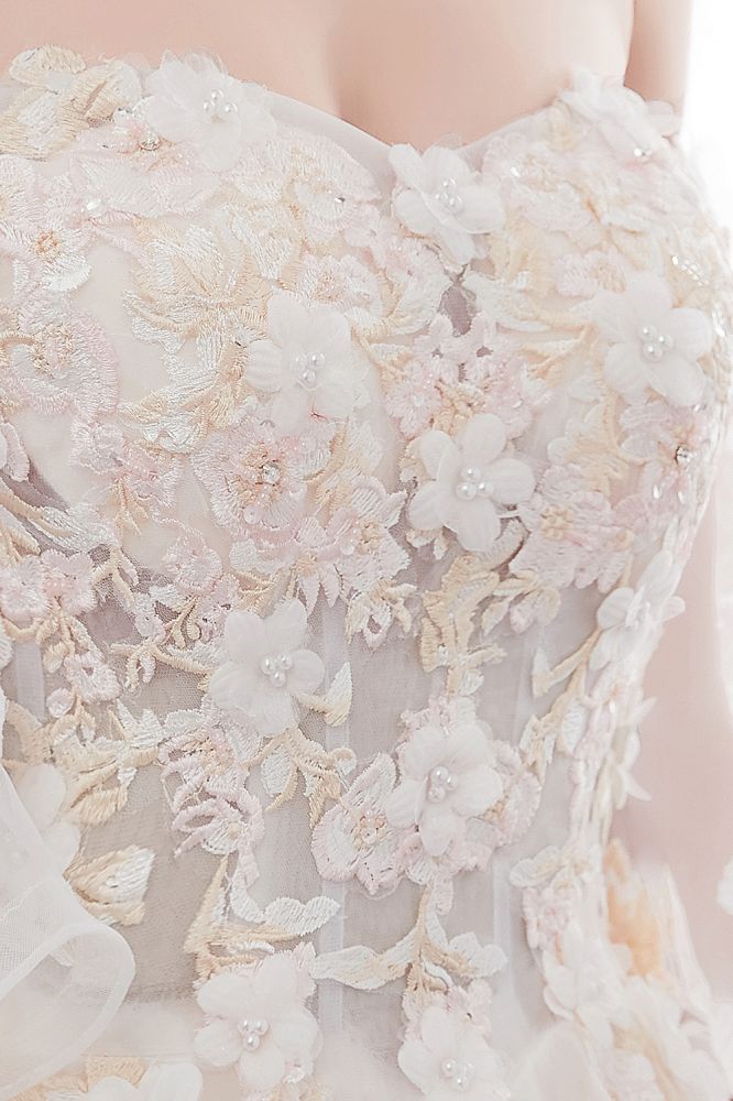 Ball Gown Off the shoulder Floor Length Appliques Tulle Wedding Dresses - Image 11