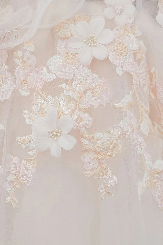 Ball Gown Off the shoulder Floor Length Appliques Tulle Wedding Dresses - Image 12