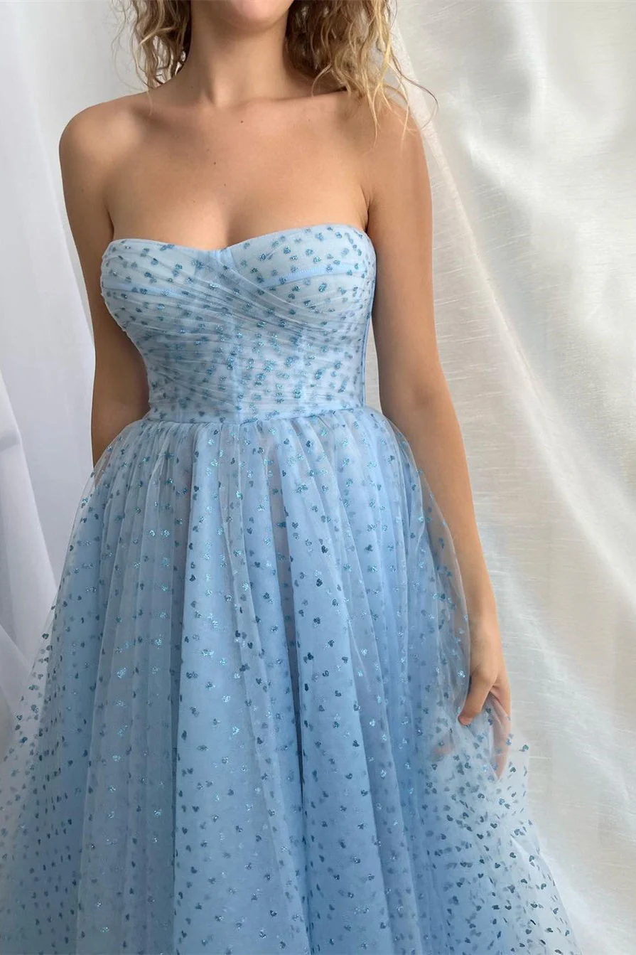 Ball Gown Strapless High Split Sequined gloves Floor-length Vintage Prom Dress - Image 3