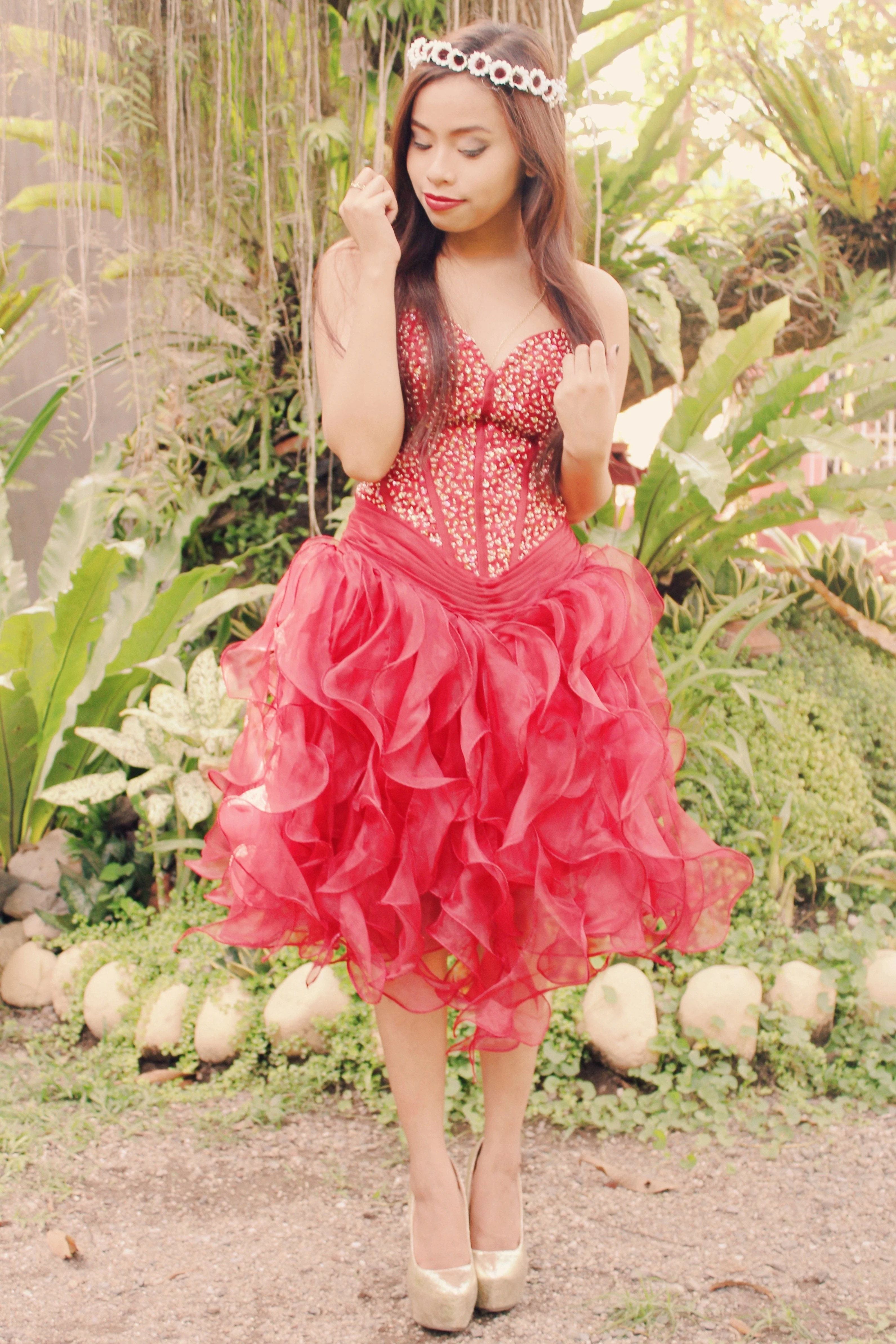 Ball Gown Sweetheart Knee Length Organza Beaded Prom Dress - Image 5