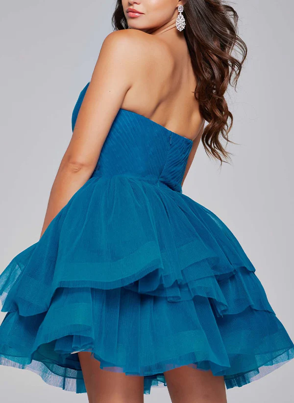 Ball-Gown Sweetheart Sleeveless Tulle Homecoming Dresses - Image 2