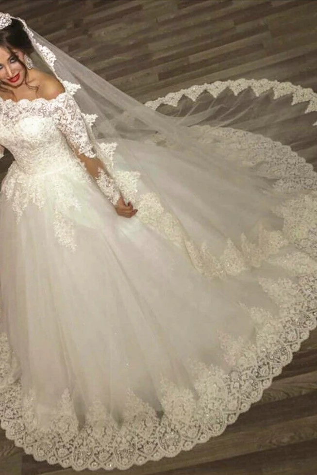 Ball Gown Wedding Dresses Long Sleevess Off the ShoulderHigh Quality Bridal Gowns - Image 2