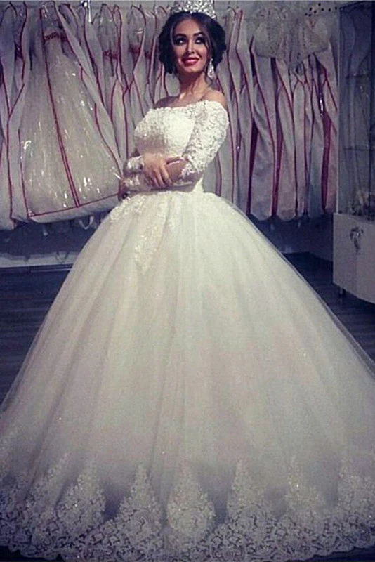 Ball Gown Wedding Dresses Long Sleevess Off the ShoulderHigh Quality Bridal Gowns - Image 4
