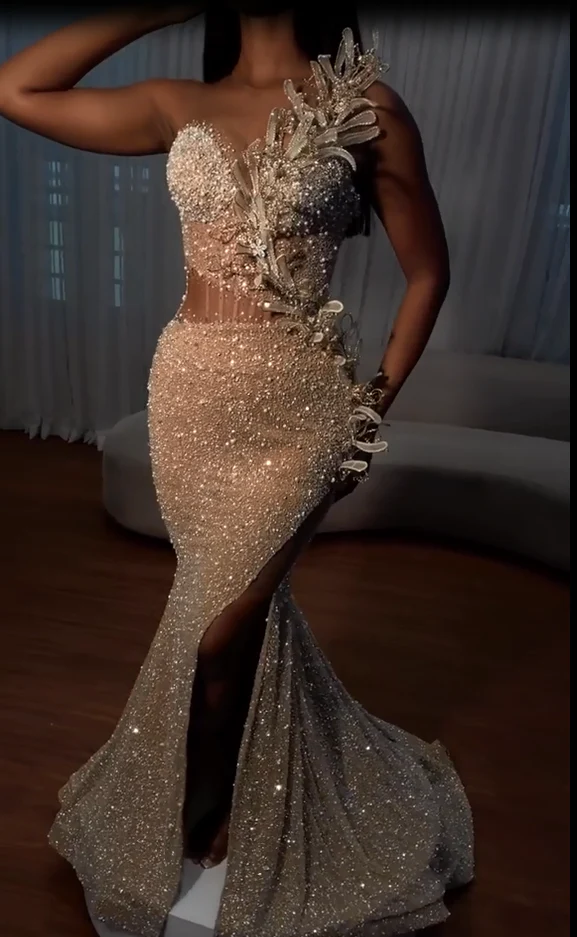 Ballbella Sweetheart Mermaid Sequins Prom Dress Long With Slit - Image 4