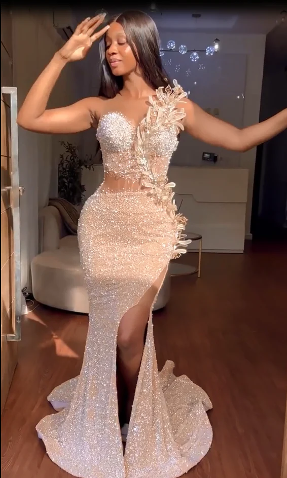 Ballbella Sweetheart Mermaid Sequins Prom Dress Long With Slit - Image 5