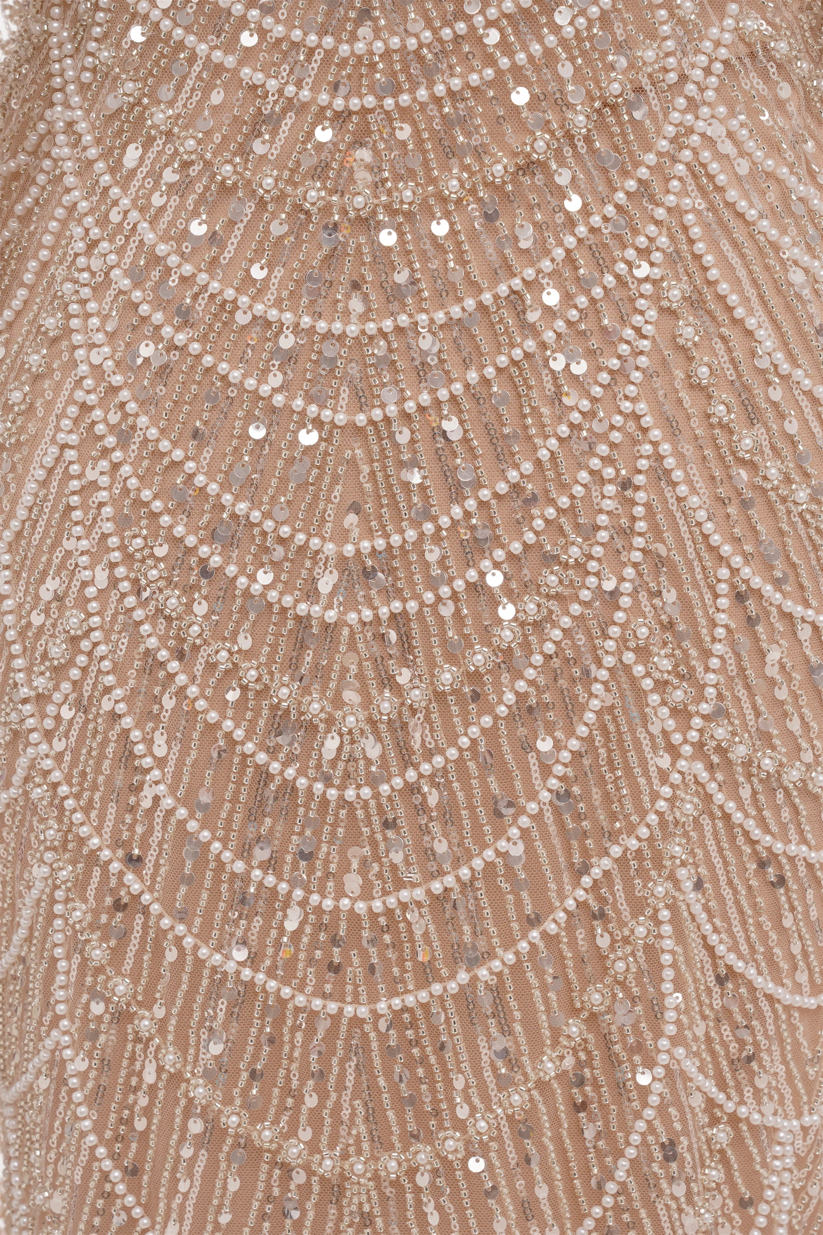 Beading Sweep Train High Neck Zipper Sleeveless Evening Dress - Image 11