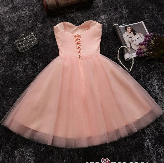 Beads Sequins Short Homecoming Dresses Sweetheart Coral Pink Hoco Dress - Image 4