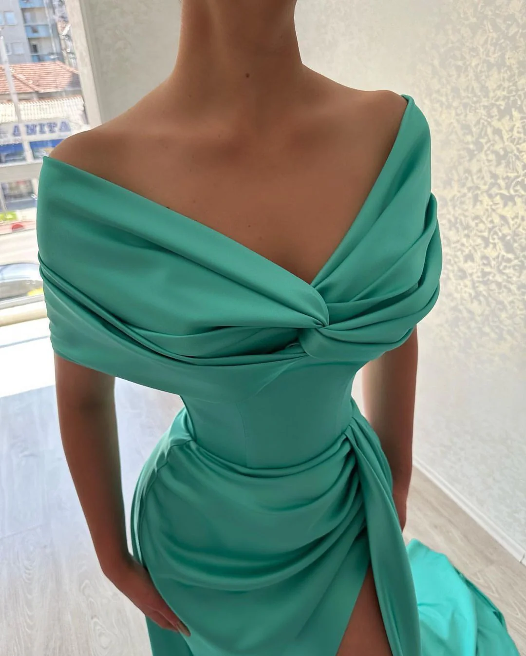 Elegant Long Off-the-Shoulder Prom Dresses Long Slit Online - Image 6