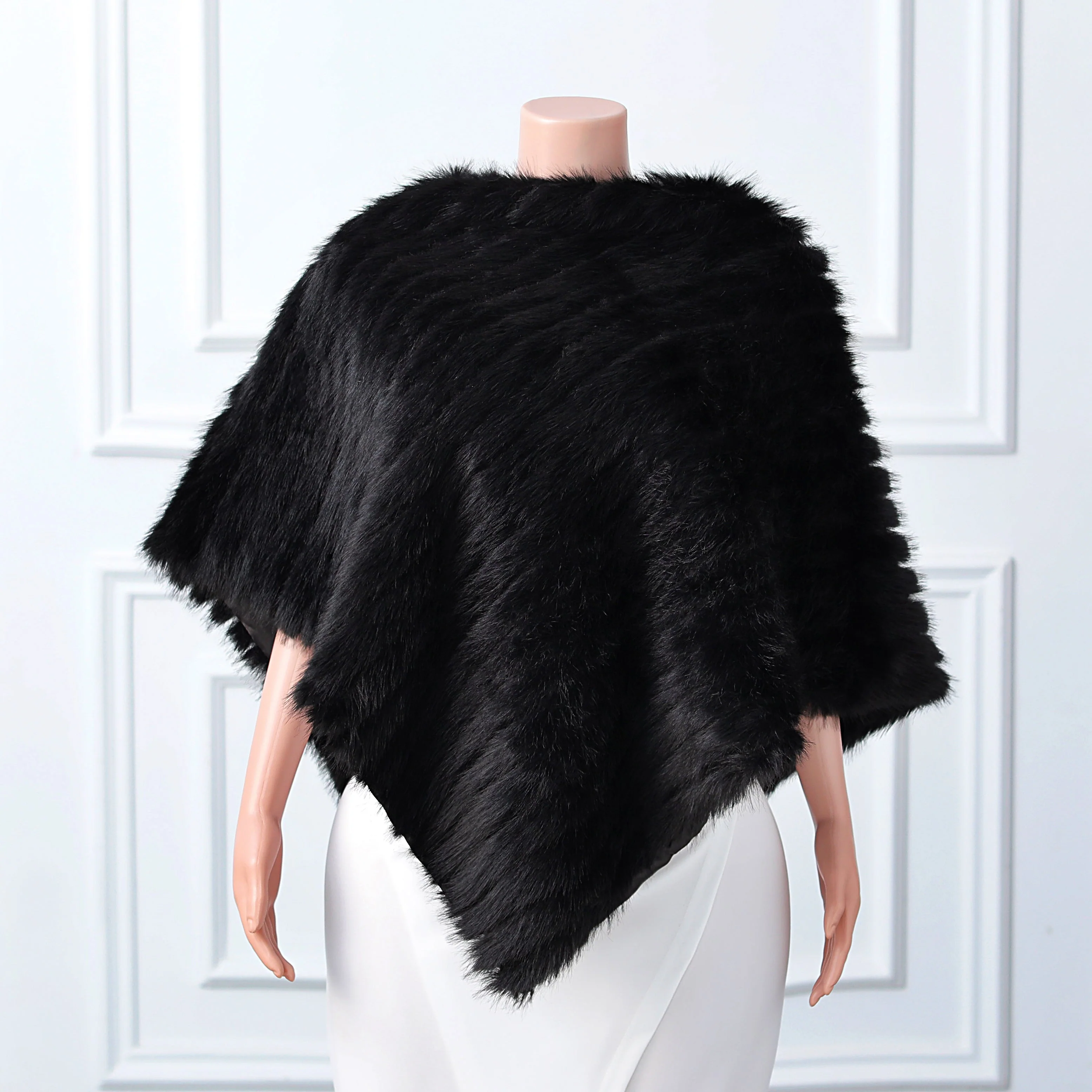 Beige Vertical Look Winter Wedding Shawl - Image 12
